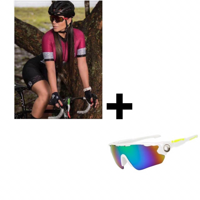 Macaquinho Ciclismo + Óculos Brosailyang