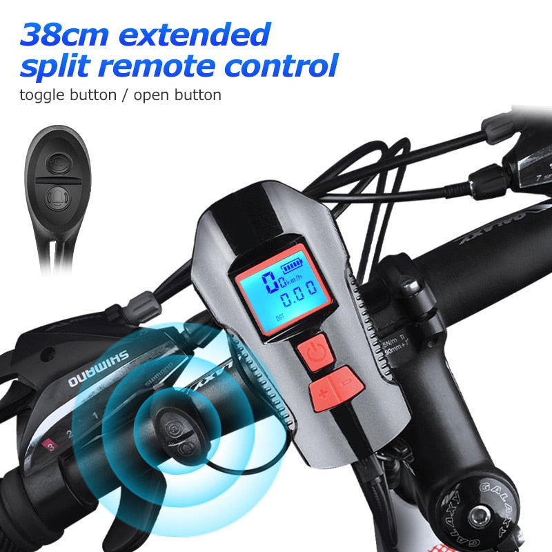 Farol para Bike com velocímetro e buzina