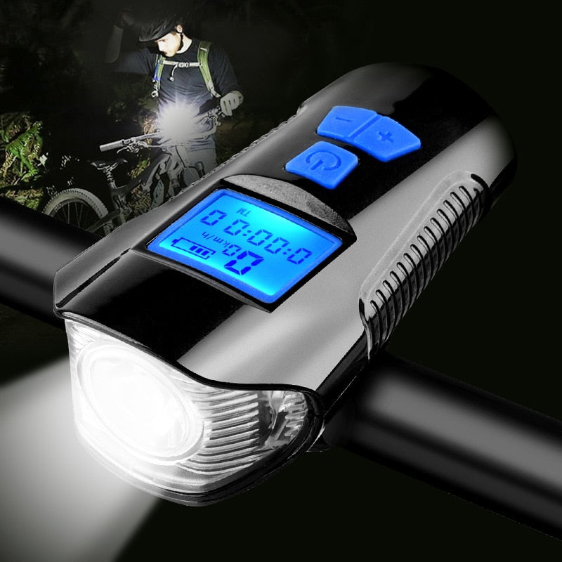 Farol para Bike com velocímetro e buzina