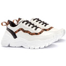 Tênis Sneaker Feminino Chunky Dad Casual Sapatore Branco e Onça