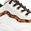 Tênis Sneaker Feminino Chunky Dad Casual Sapatore Branco e Onça